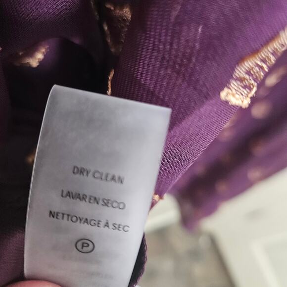 NWT Calvin Klein Shift Dress Sz 8 Aubergine Gold - Picture 14 of 15
